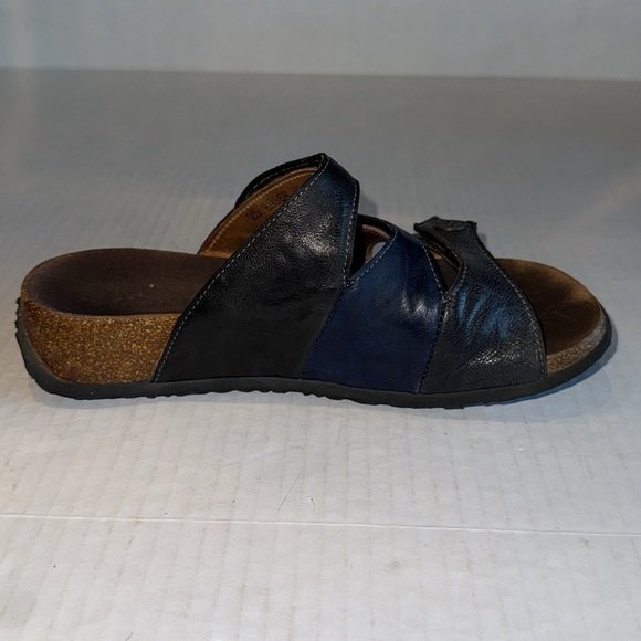 Think! Tri Color Leather Slide Sandals - Picture 3 of 10